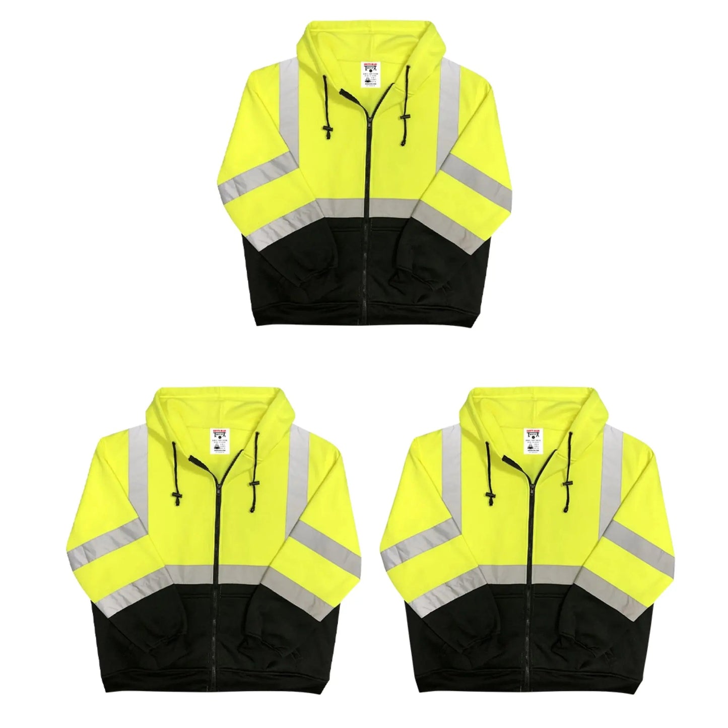 Safety Main 05LWJYB Lightweight Jacket, Class 3, Hi - Vis Yellow with Black Bottom, Pack of 3 - Fire Protection Parts