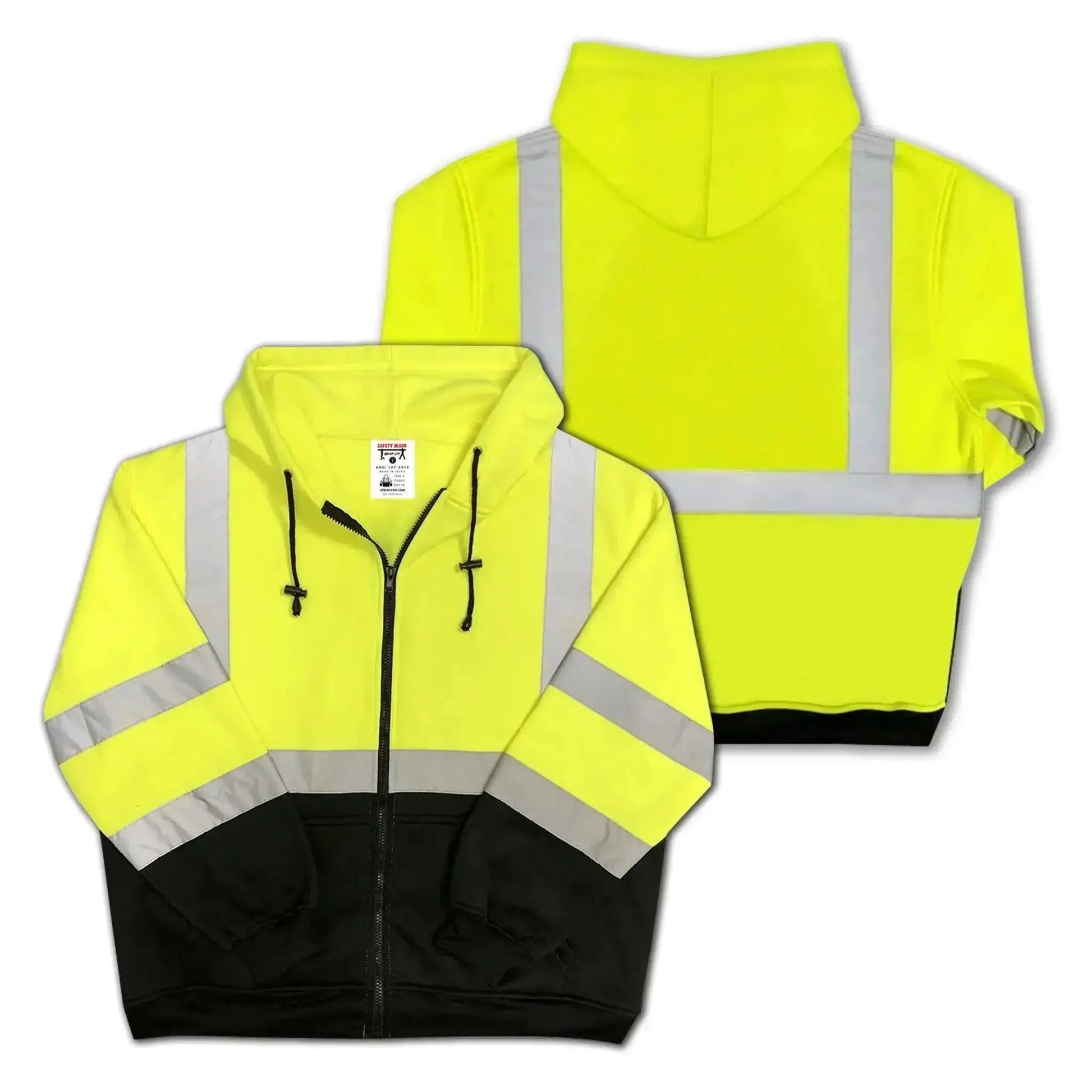Safety Main 05LWJYB Lightweight Jacket, Class 3, Hi - Vis Yellow with Black Bottom, Pack of 3 - Fire Protection Parts