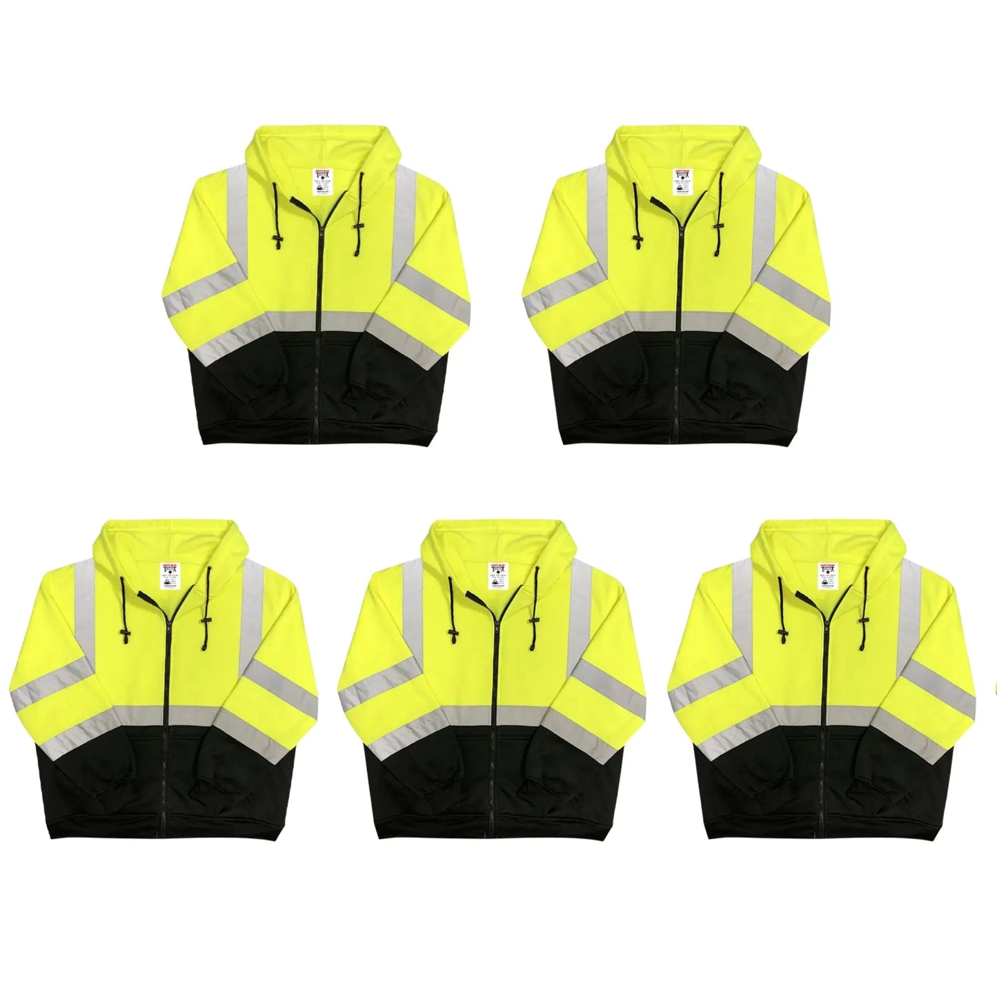 Safety Main 05LWJYB Lightweight Jacket, Class 3, Hi - Vis Yellow with Black Bottom, Pack of 5 - Fire Protection Parts