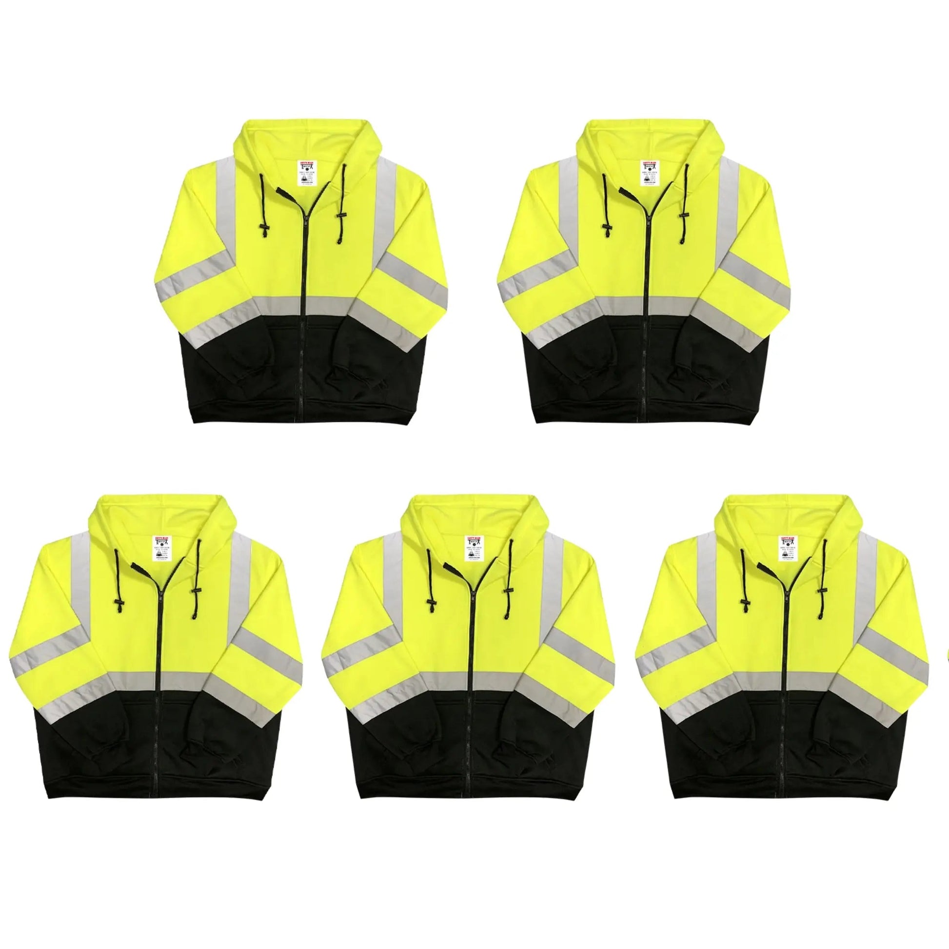 Safety Main 05LWJYB Lightweight Jacket, Class 3, Hi - Vis Yellow with Black Bottom, Pack of 5 - Fire Protection Parts