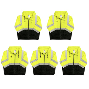 Safety Main 05LWJYB Lightweight Jacket, Class 3, Hi-Vis Yellow with Black Bottom, Pack of 5 by Enviro Safety Products
