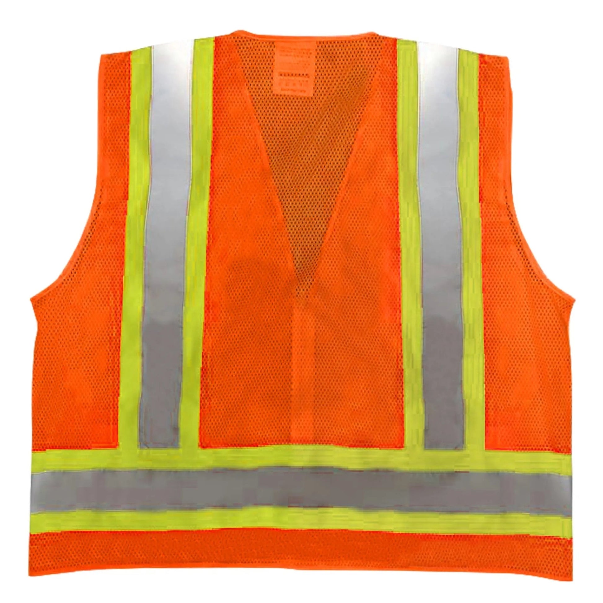 Safety Main 05TTSOZ Surveyor Vest, Class 2, Solid Front, Mesh Back, Hi - Vis Orange, Pack of 10 - Fire Protection Parts