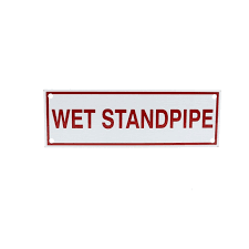 Sign Wet Standpipe 6" X 2" Fire Safety Compliance Sign - Fire Protection Parts