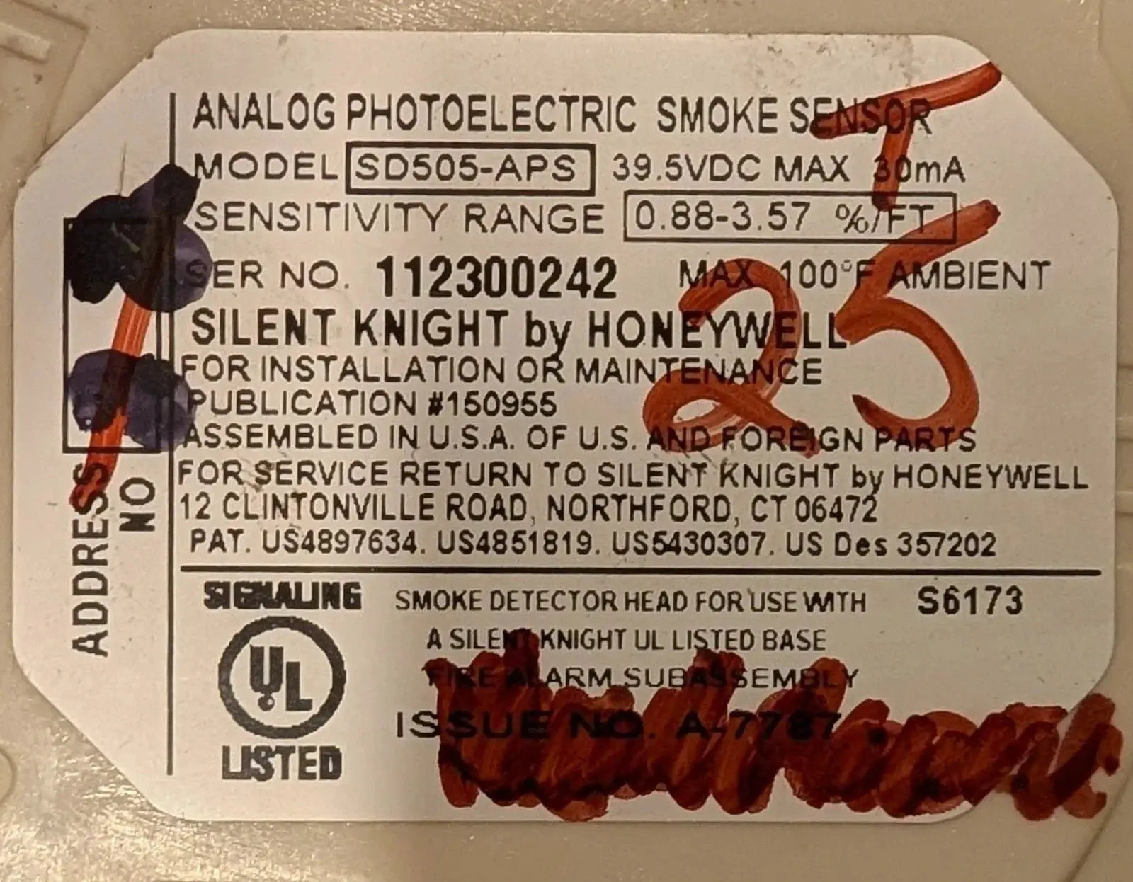 Silent Knight SD505-APS (Flat Top) Smoke Detector - Refurbished by Fredland Supply Company