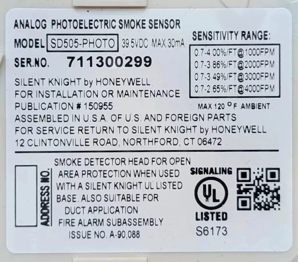 Silent Knight SD505-PHOTO Smoke Detector by Fredland Supply Company