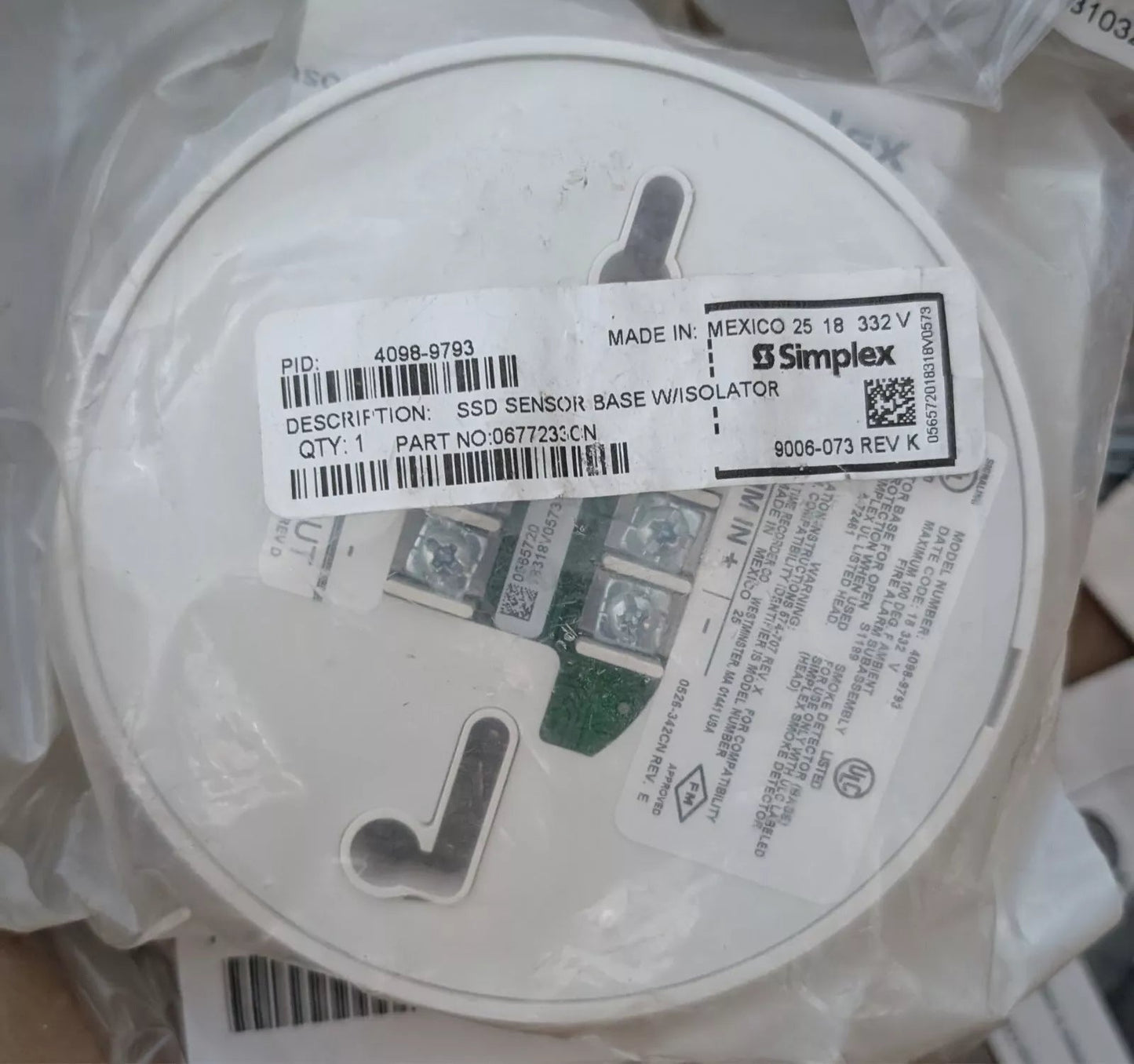 Simplex 4098 - 9793 SSD Sensor Base with Isolator - Fire Protection Parts