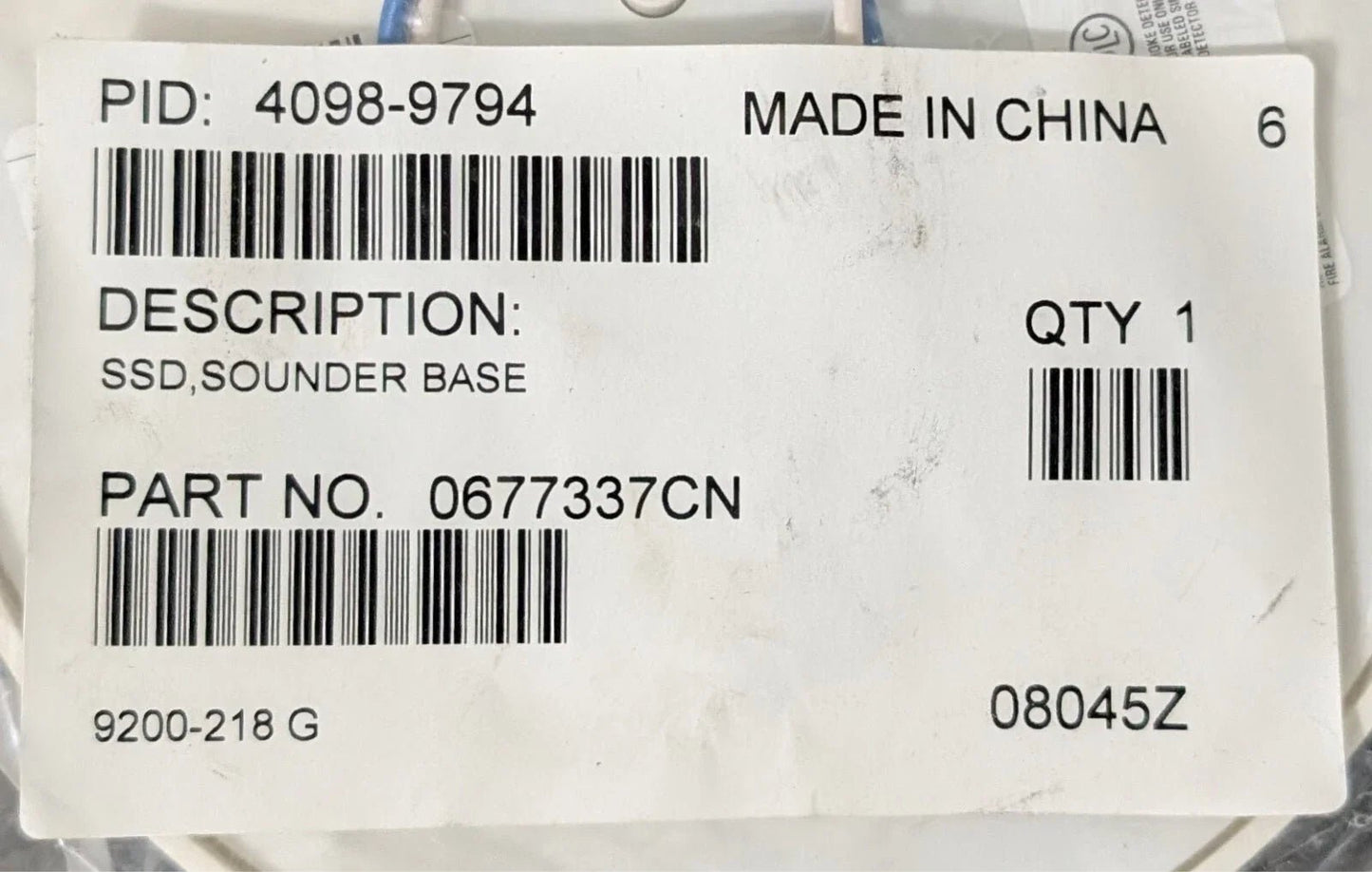 Simplex 4098 - 9794 Smoke Detector Base - Fire Protection Parts