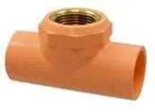 Sprinkler Tee With Metal Threaded Insert For Fire System Pipe - CPVC Viking Plastics Fire Protection Parts Sprinkler Tee With Metal Thread Insert | Fire System - Viking