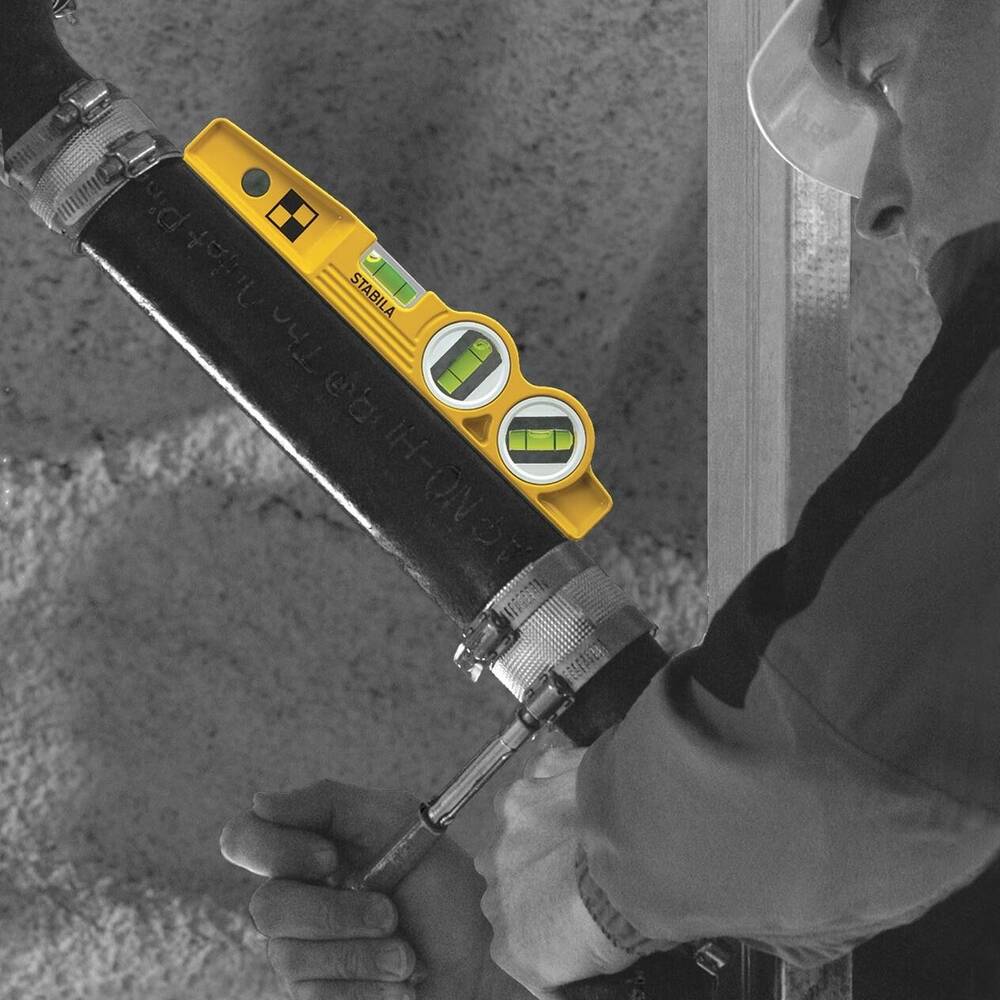 Stabila 25245 Type 81SMW45 Die Cast Three Vial Torpedo Spirit Level - Fire Protection Parts