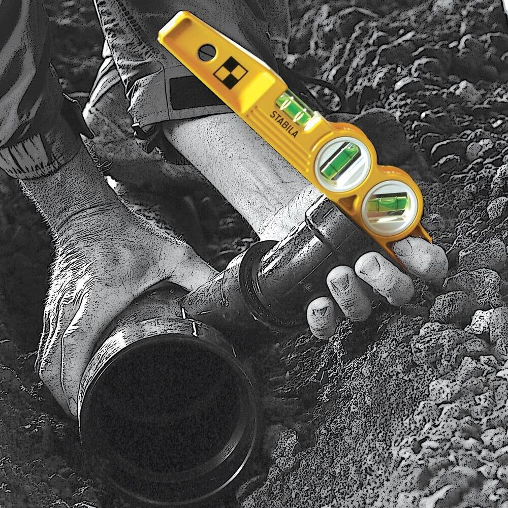 Stabila 25245 Type 81SMW45 Die Cast Three Vial Torpedo Spirit Level - Fire Protection Parts