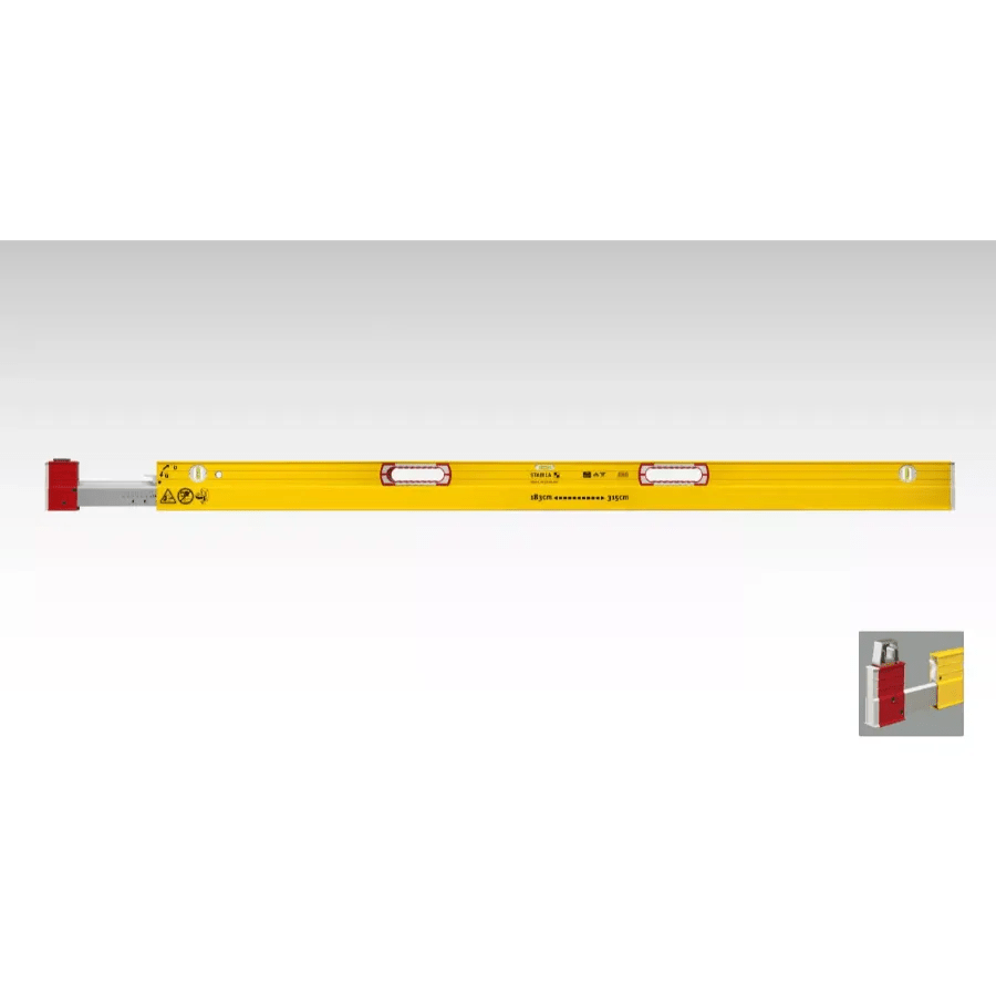 Stabila 35712 7' - 12' Extendable Plate Level w/ Removable Standoffs - Fire Protection Parts