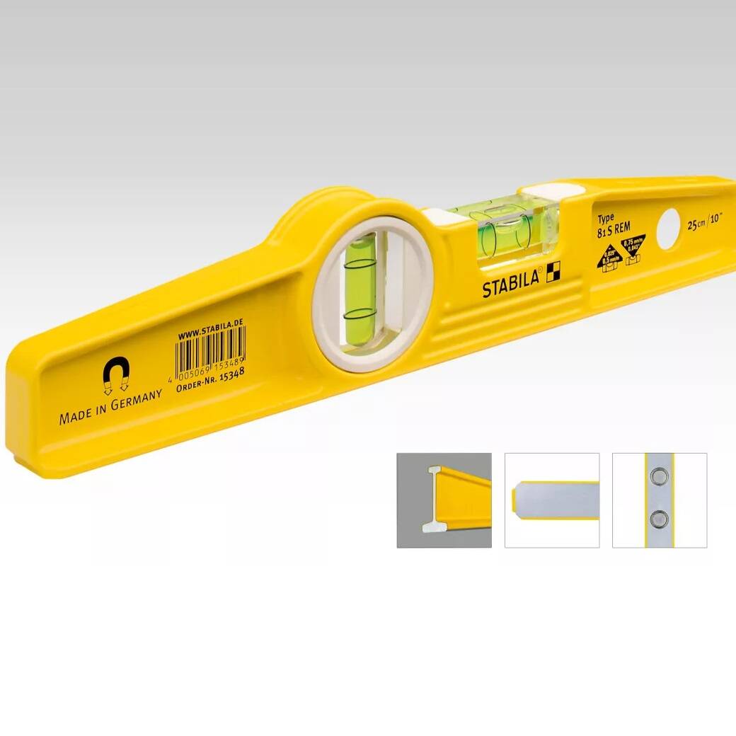 Stabila 48296 Mason 3 Spirit Level Set - 24 inch 48 inch 10 inch Torpedo and Case - Fire Protection Parts
