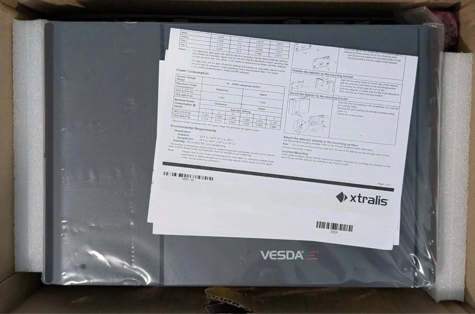 VESDA VES-A10-P-UL Smoke Detector by Fredland Supply Company