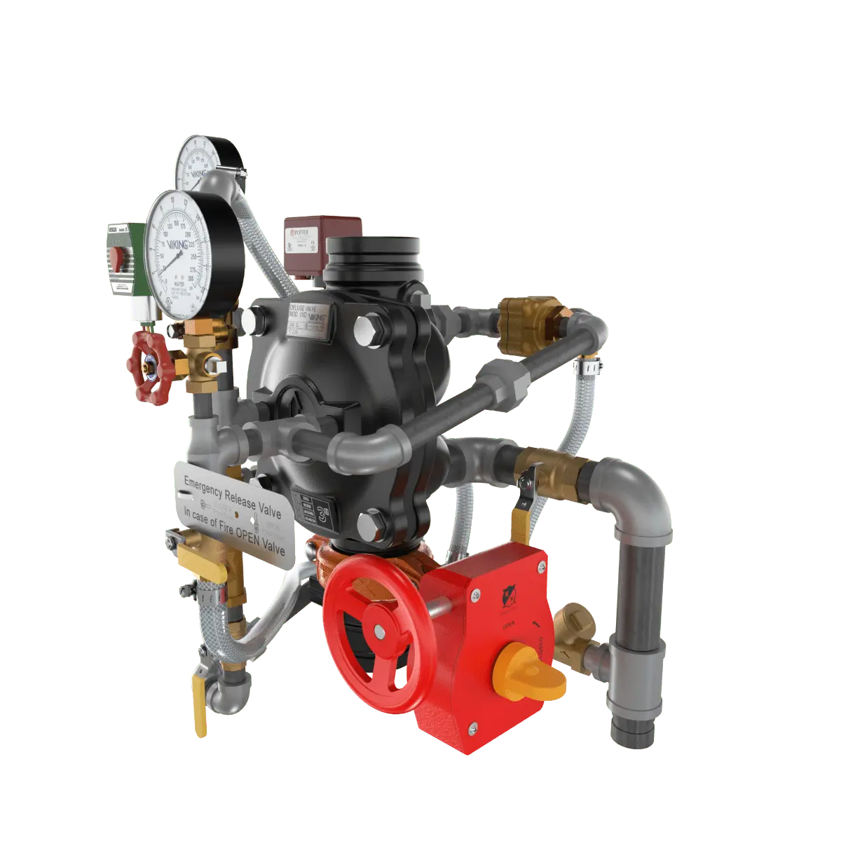 VXD PTR Deluge System With Electric Release Pre Trimmed Riser by Fire Protection Parts