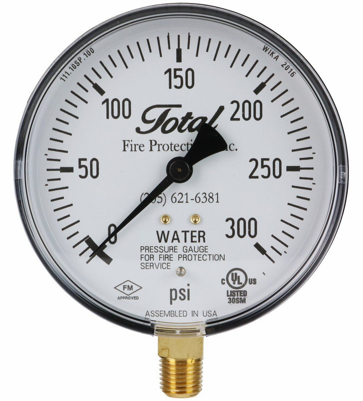 1/4" AIR/WATER GUAGE 300 PSI PERSONALIZE - Fire Protection Parts