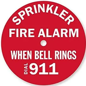 When Bell Rings Call 911 Fire Alarm Safety Sign 7" by Fire Protection Products Inc